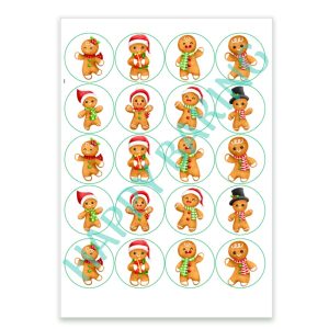 Eetbare Cupcake Toppers Cute Gingerbread Man