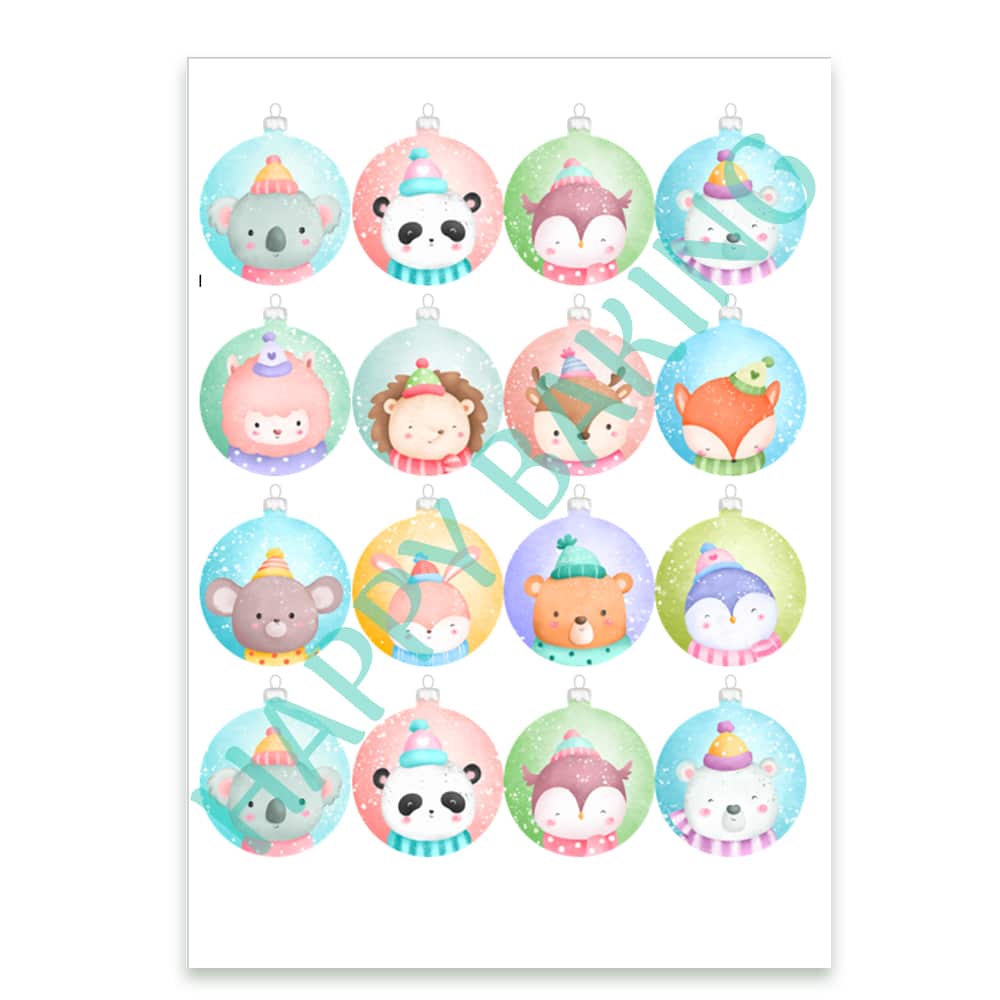 Eetbare Cupcake Toppers Schattige Kerstballen
