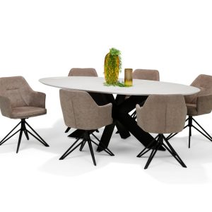 Eetkamertafel SWITCH-STELLAR – 220×120 Ovaal Wit