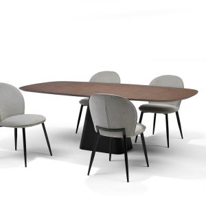 Basic eetkamertafel Deens Ovaal 240X110 HPL1 Ferro Brons+TM05