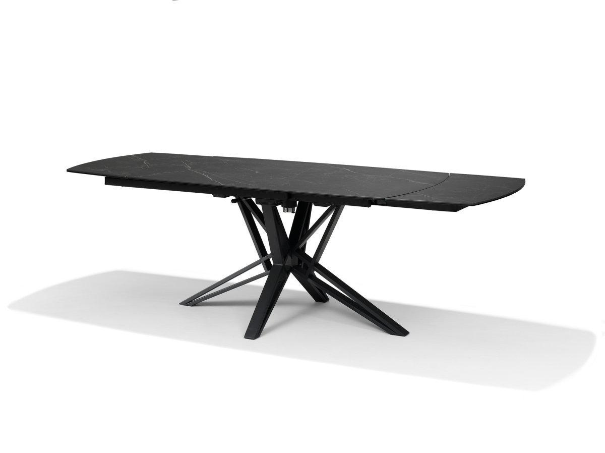VEGAS Eetkamertafel Deckstone Zwart Marmer 160-240X90 Uitschuifbaar - Afbeelding 2