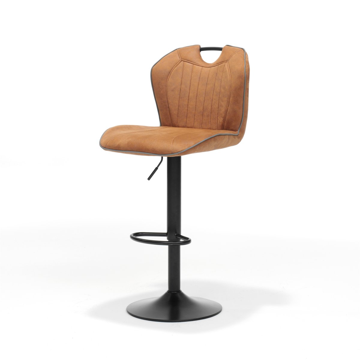 Barkruk Cordoba zwart – Stof Soft Cognac - Afbeelding 2