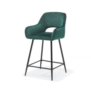 Katy barkruk zwart – Stof Velours Groen