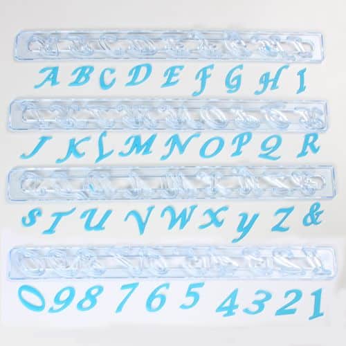 FMM Alphabet & Numbers tappits Upper Case SCRIPT italic - Afbeelding 2
