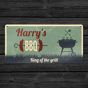 Metalen bord – BBQ Worst – 40x20cm