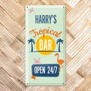 Metalen bord – Tropical Bar – 20x40cm