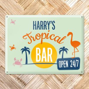 Metalen bord – Tropical Bar – 40x30cm