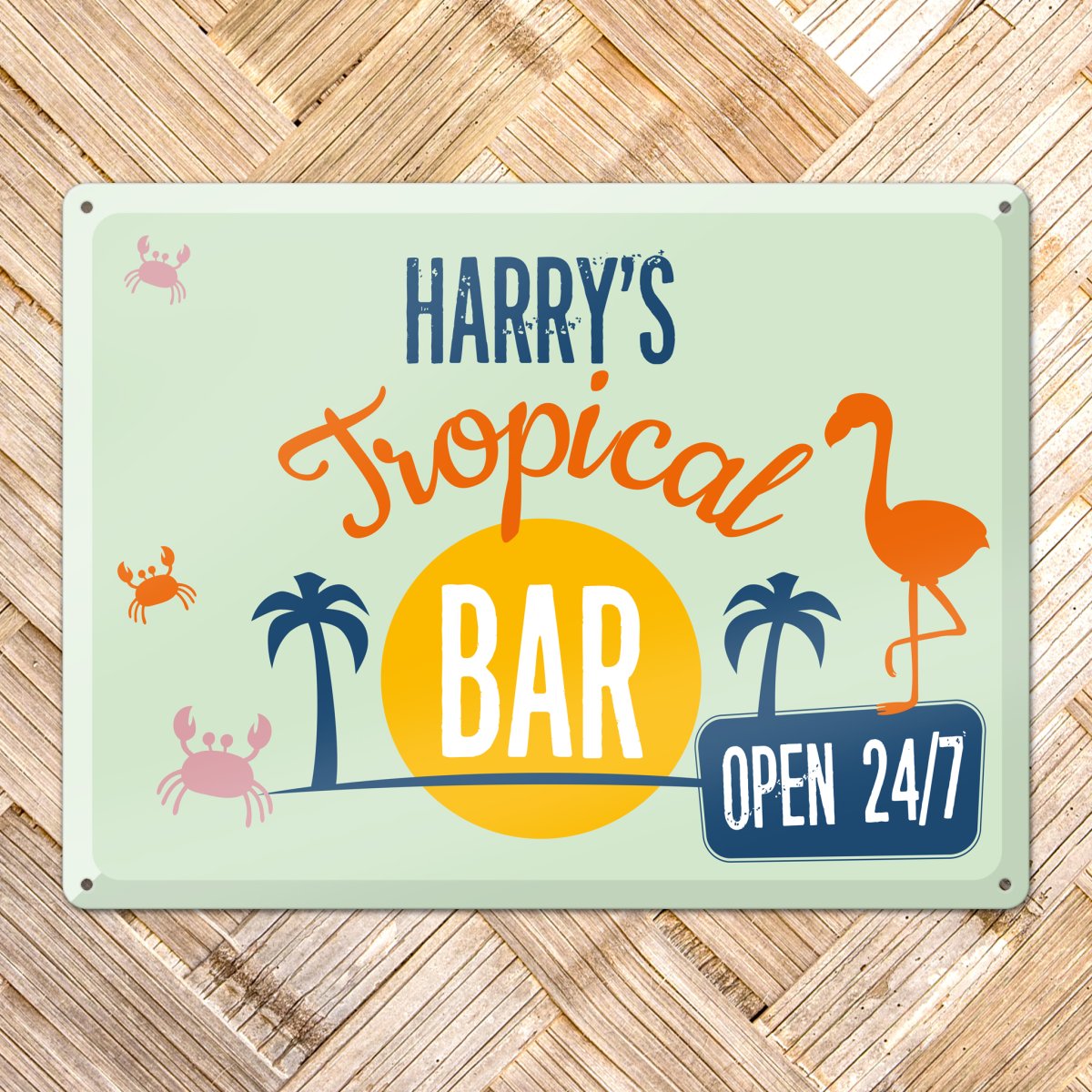Metalen bord – Tropical Bar – 40x30cm