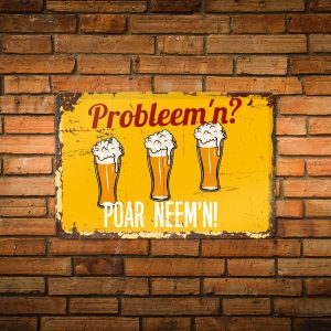Metalen bord – Poar Neem’n – 30x20cm