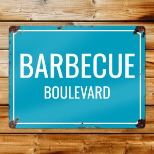 Metalen bord – BBQ Blvd – 40x30cm