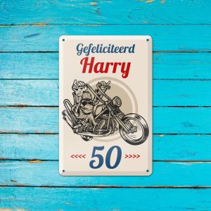 Metalen bord – Harry’s Motor – 20x30cm