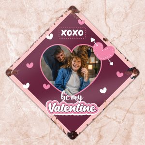 Metalen bord – Valentijn – 30x30cm Ruit