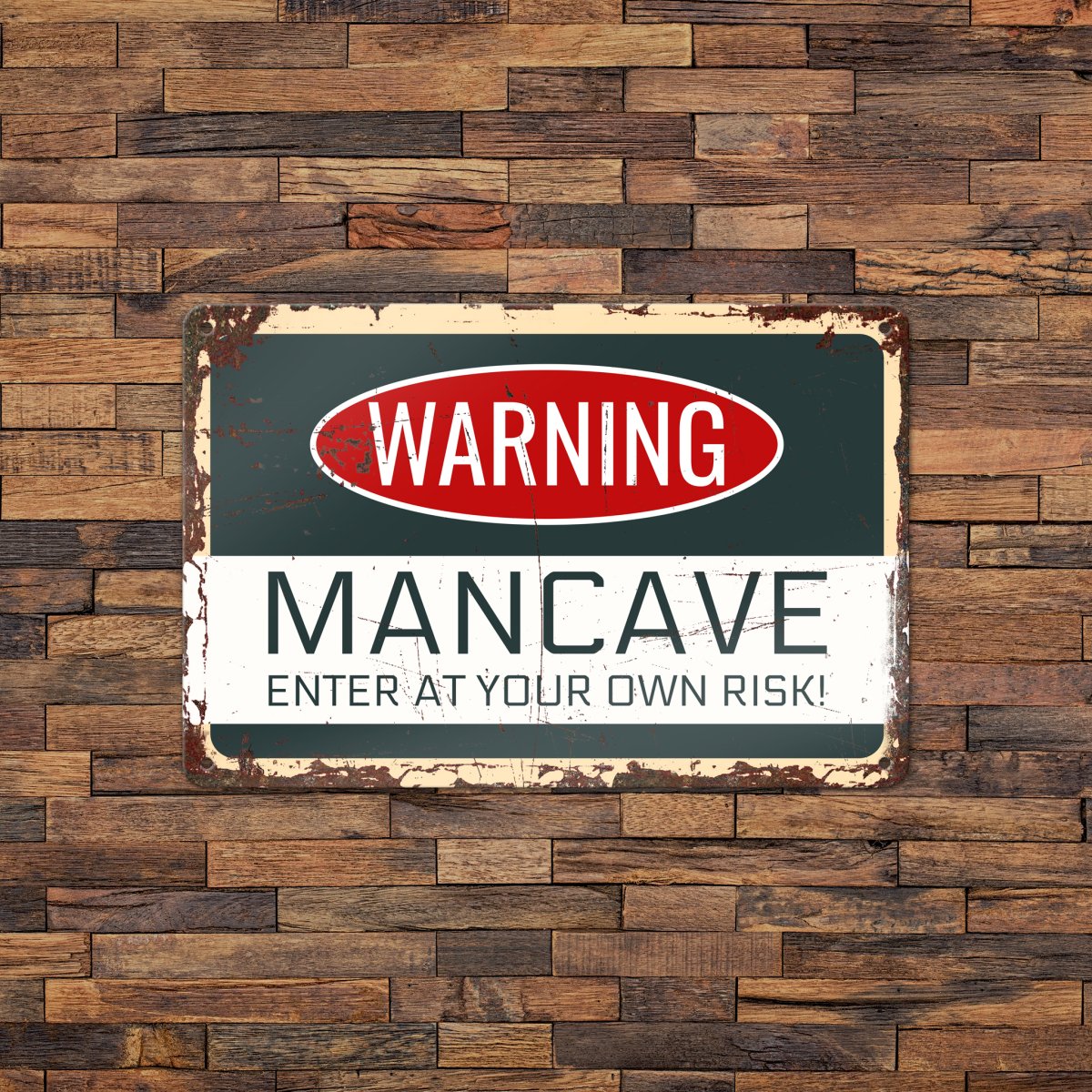 Metalen bord – Warning – 30x20cm - Afbeelding 2