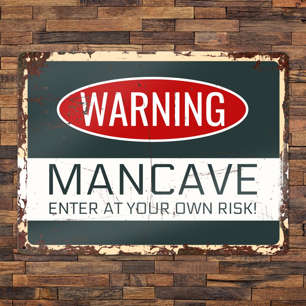Metalen bord – Warning- 40x30cm - Afbeelding 2