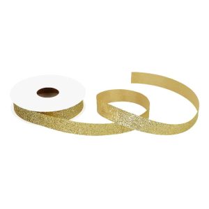 Cake-Masters Satin Ribbon gold glitter 15mm, 5m