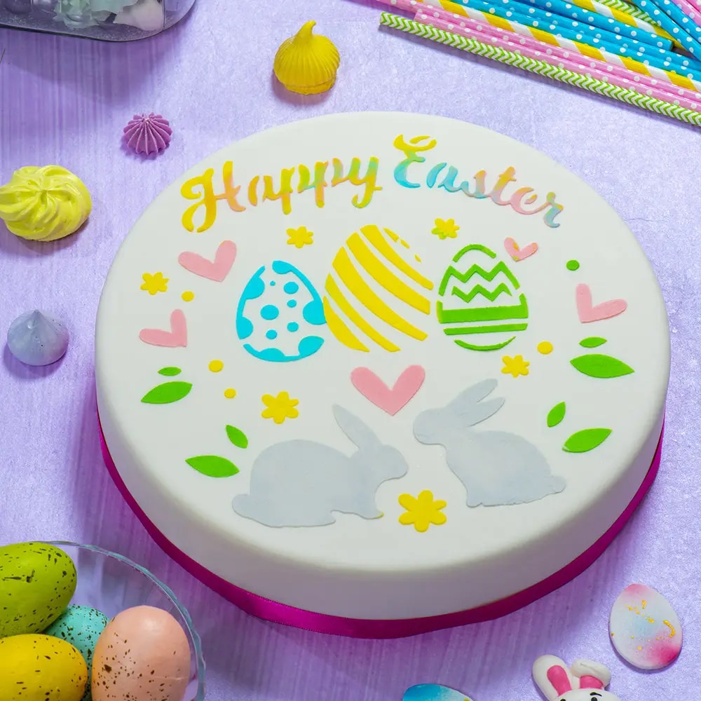 Decora Stencil Happy Easter ø25cm - Afbeelding 3