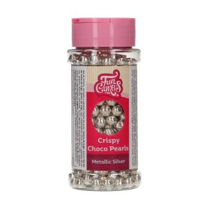FunCakes Crispy Choco Pearls – Metallic Silver 60g