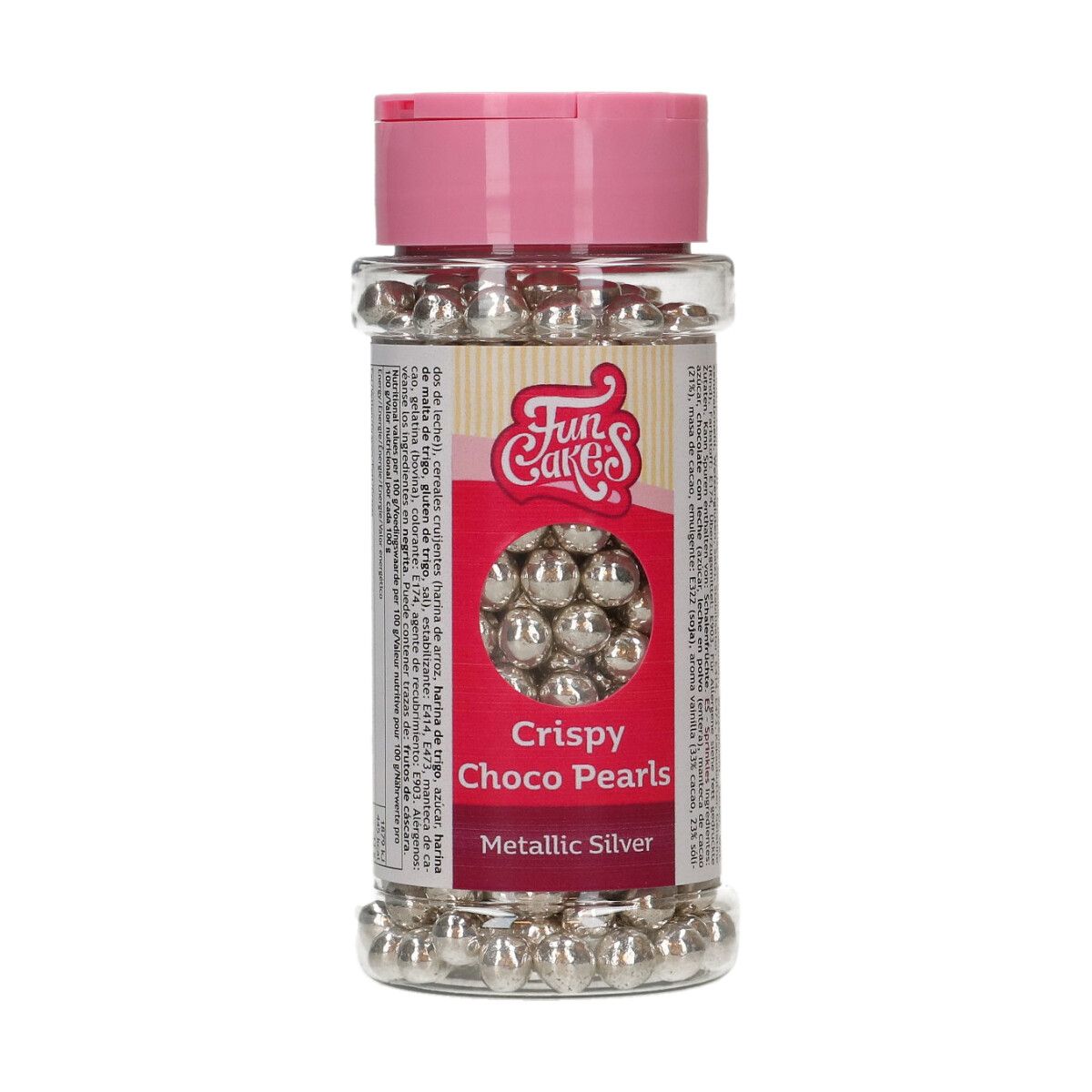 FunCakes Crispy Choco Pearls – Metallic Silver 60g - Afbeelding 2