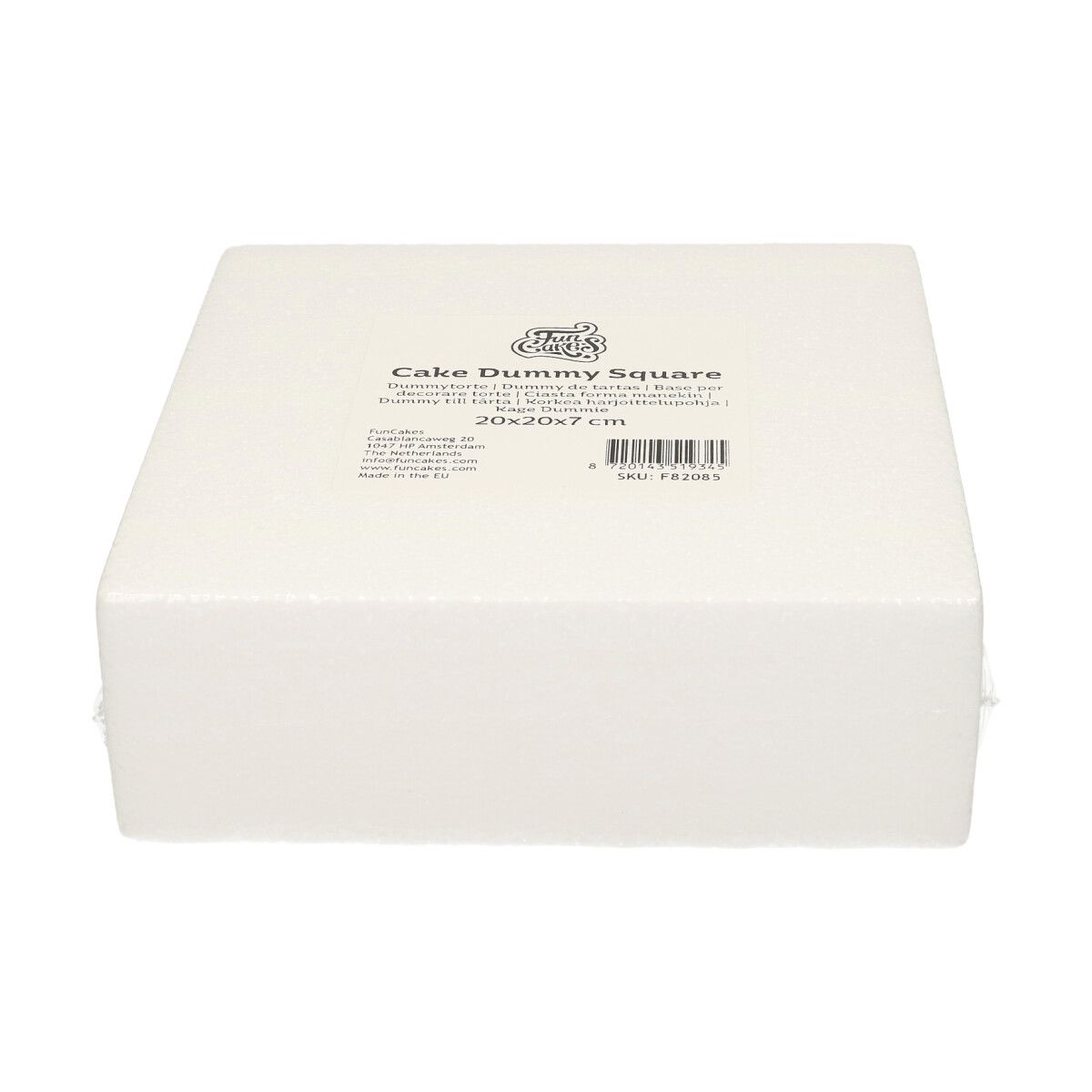 FunCakes Taart Dummy Vierkant 20x20x7 cm