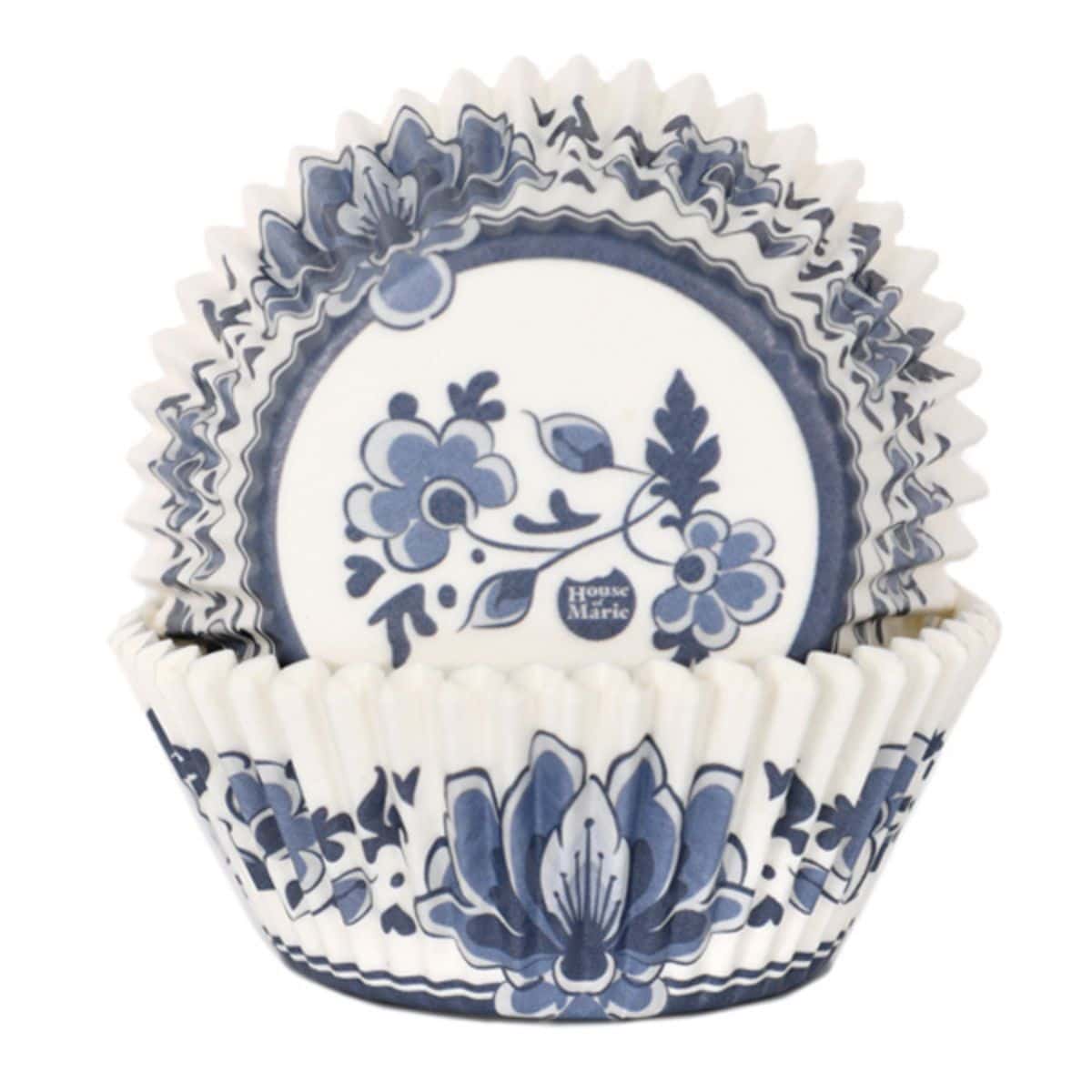 House of Marie Baking Cups Delfts Blauw set/48 - Afbeelding 2