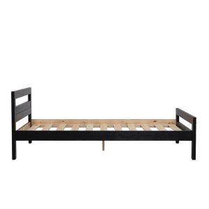 Bed Zwart + bodem 140x200cm (excl. matras)