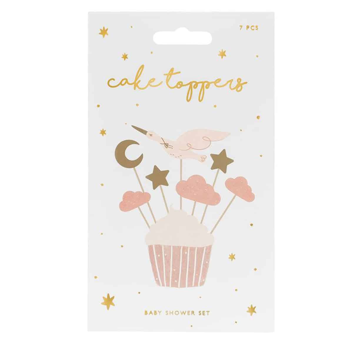 PartyDeco Cupcake Toppers Ooievaar pk/7 - Afbeelding 4