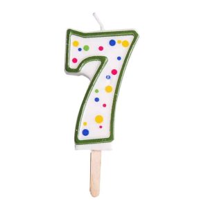 PME Large Candle Green Number 7
