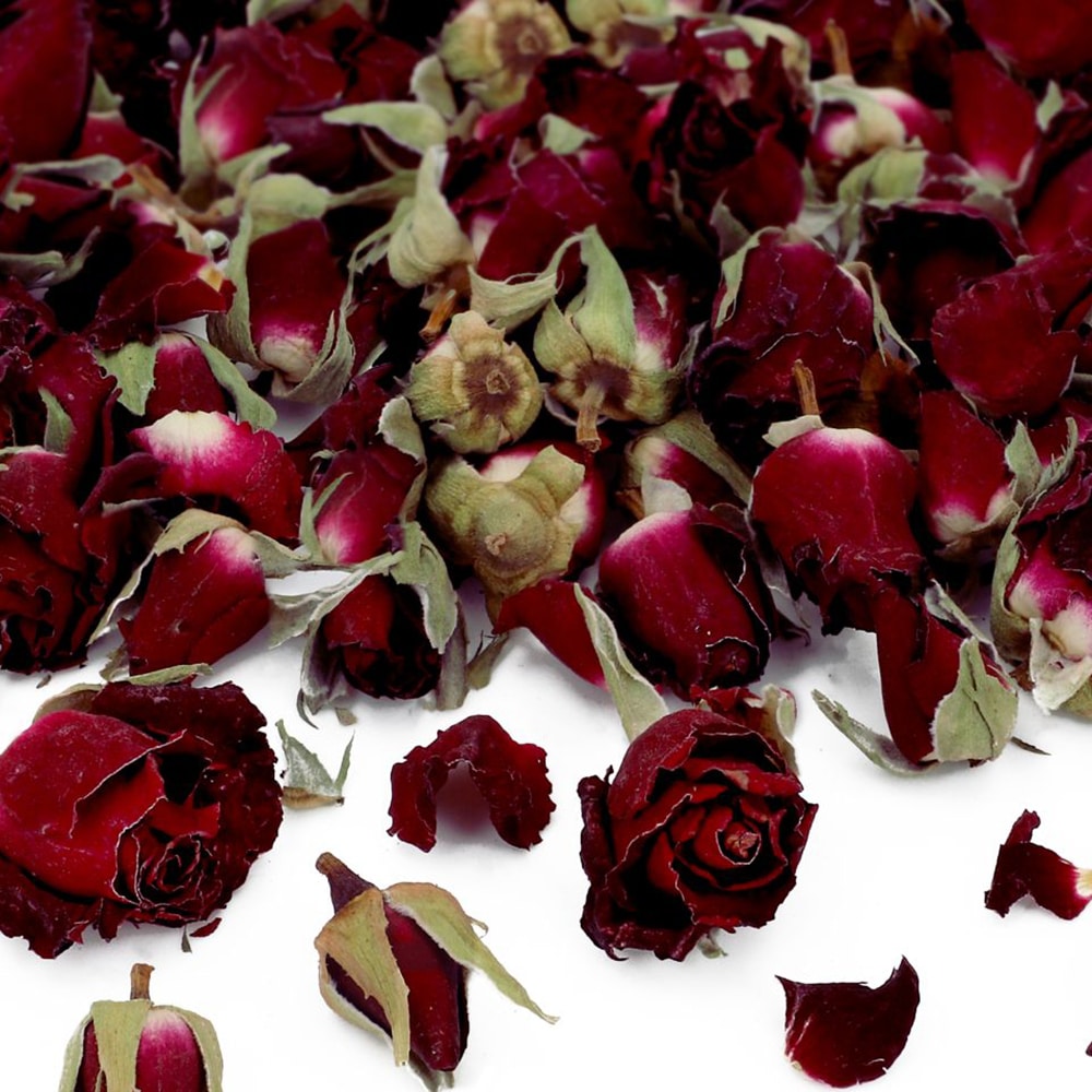 Eetbare bloemen Rosebuds Dark Red, nature 10g