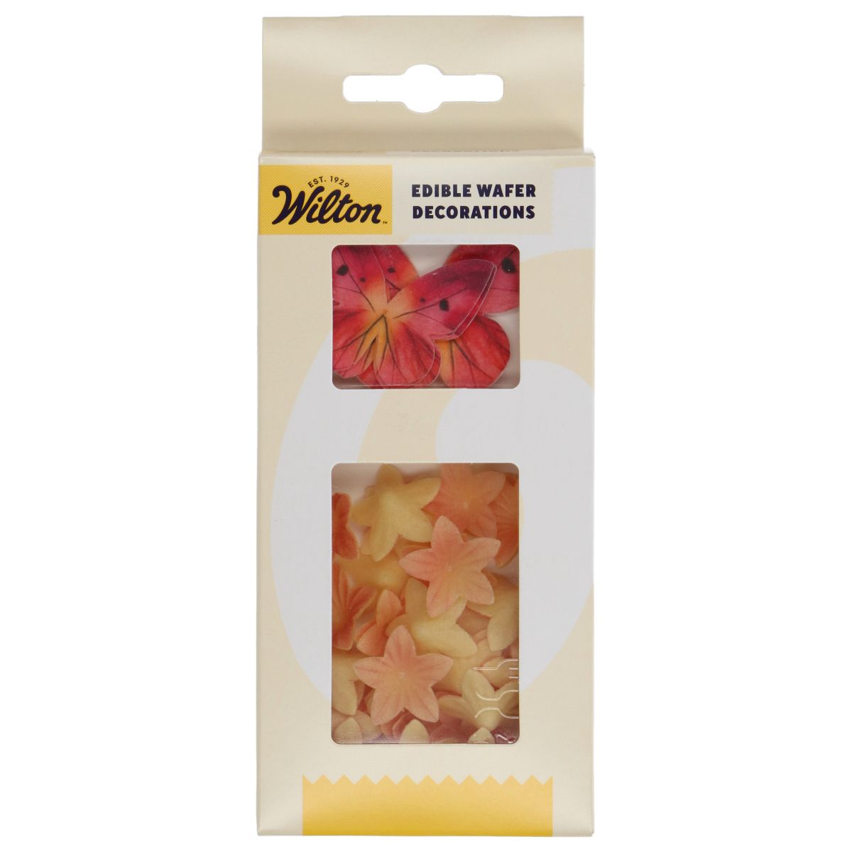 Wilton Eetbare Papieren Decoraties Bloemen & Vlinders Oranje Roze set/30 - Afbeelding 2