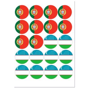 Eetbare Cupcake Toppers WK 2026 | Portugal – Uzbekistan